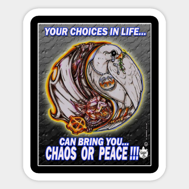 CHAOS OR PEACE - yin and  yang Sticker by DHARRIS68